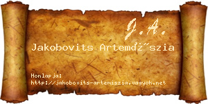 Jakobovits Artemíszia névjegykártya